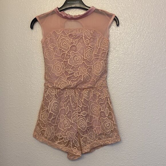 Weissman Dance costume romper pink shorts lace Let It All Go 12177 child MC - Picture 2 of 9